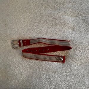 Stylish Red Belt with Zipper